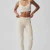High-Waist Alosoft Heart Throb Leggings - Oatmeal Heather/Bianco