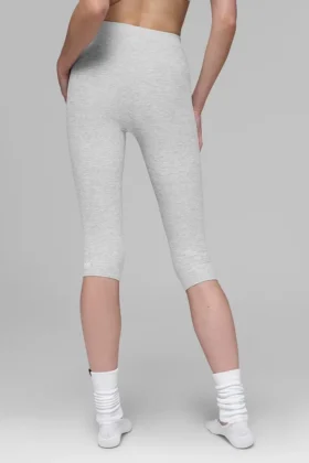 High-Waist Alosoft Iconic 90’S capri – Grigio melange sportivo
