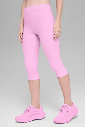 High-Waist Alosoft Iconic 90’S Capri – Rosa Candy Heart