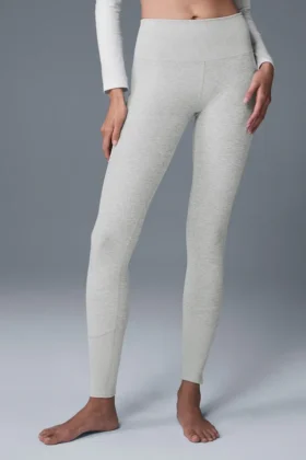 High-Waist Alosoft Lounge Legging – Grigio melange sportivo