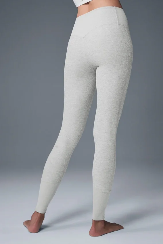 High-Waist Alosoft Lounge Legging - Grigio melange sportivo