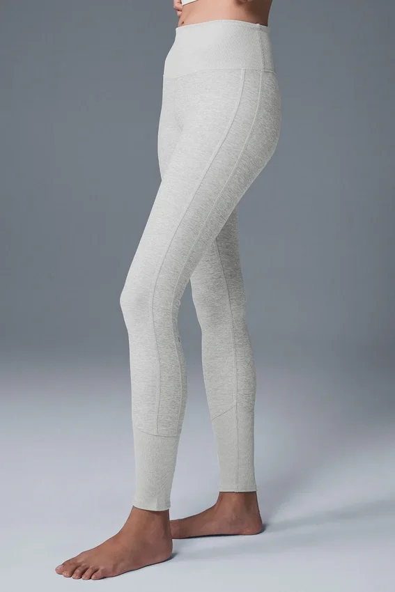 High-Waist Alosoft Lounge Legging - Grigio melange sportivo