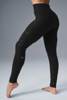 High-Waist Alosoft Spotlight Leggings - Nero