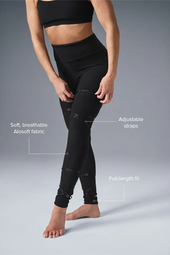 High-Waist Alosoft Spotlight Leggings - Nero
