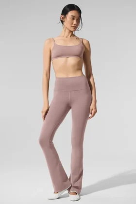 High-Waist Bootcut Legging Airbrush - Taupe