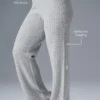 High-Waist Cashmere Waffle Plush Pant - Athletic Heather Grey
