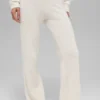 High-Waist Cashmere Waffle Plush Pant - Avorio