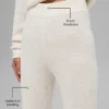 High-Waist Cashmere Waffle Plush Pant - Avorio