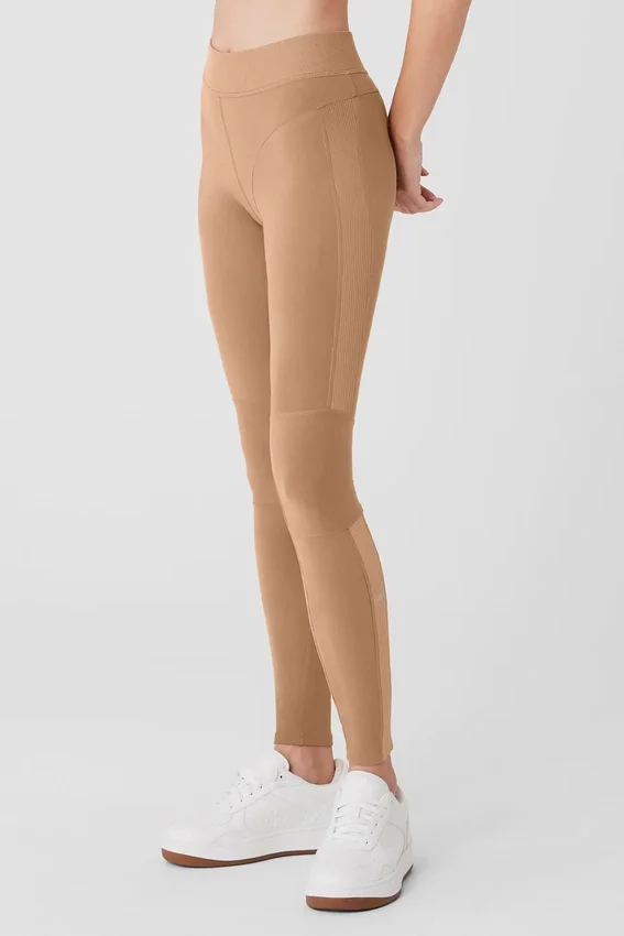High-Waist Head Start Leggings di Alosoft - Toasted Almond