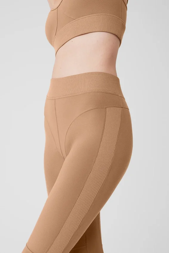 High-Waist Head Start Leggings di Alosoft - Toasted Almond