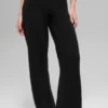 High-Waist New Class wide leg pants in wool and cashmere - Black