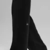 High-Waist New Class wide leg pants in wool and cashmere - Black