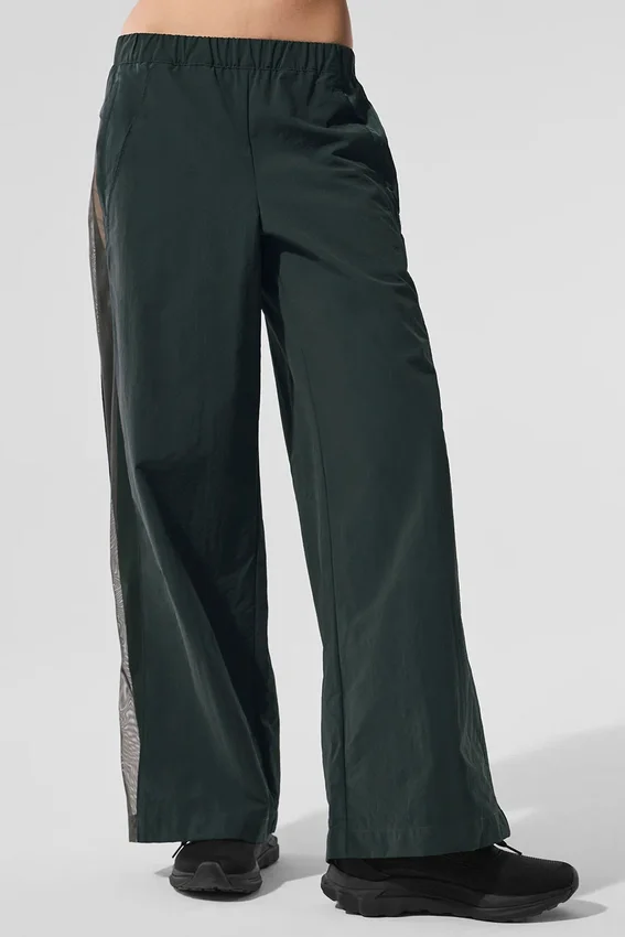 High-Waist Origin Wide Leg Track Pant - Verde antracite