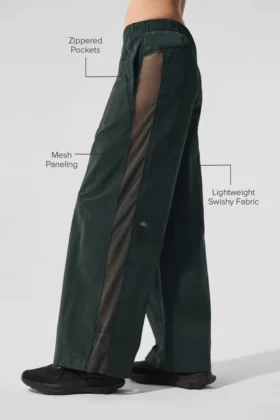 High-Waist Origin Wide Leg Track Pant – Verde antracite