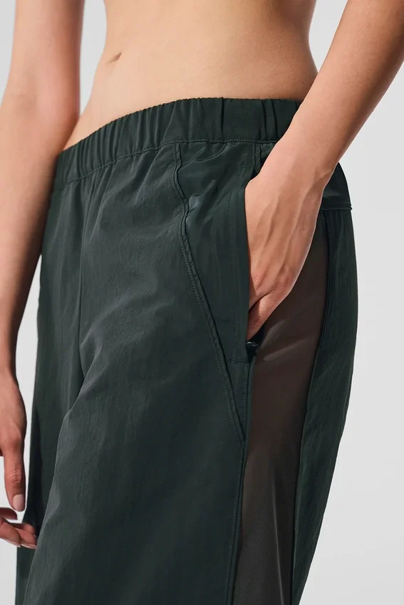 High-Waist Origin Wide Leg Track Pant - Verde antracite