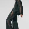 High-Waist Origin Wide Leg Track Pant - Verde antracite