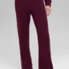 High-Waist Plush Waffle Pant - Borgogna