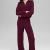 High-Waist Plush Waffle Pant - Borgogna