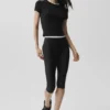 High-Waist Sleek Capri Pantaloni - Nero