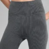 Leggings a costine bicolore senza cuciture High-Waist - Grigio nebbia scuro melange