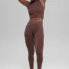 Leggings a costine bicolori senza cuciture High-Waist - Brownstone Heather