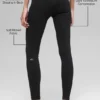 Leggings a costine bicolori senza cuciture High-Waist - Nero