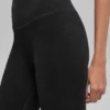 Leggings a costine bicolori senza cuciture High-Waist - Nero