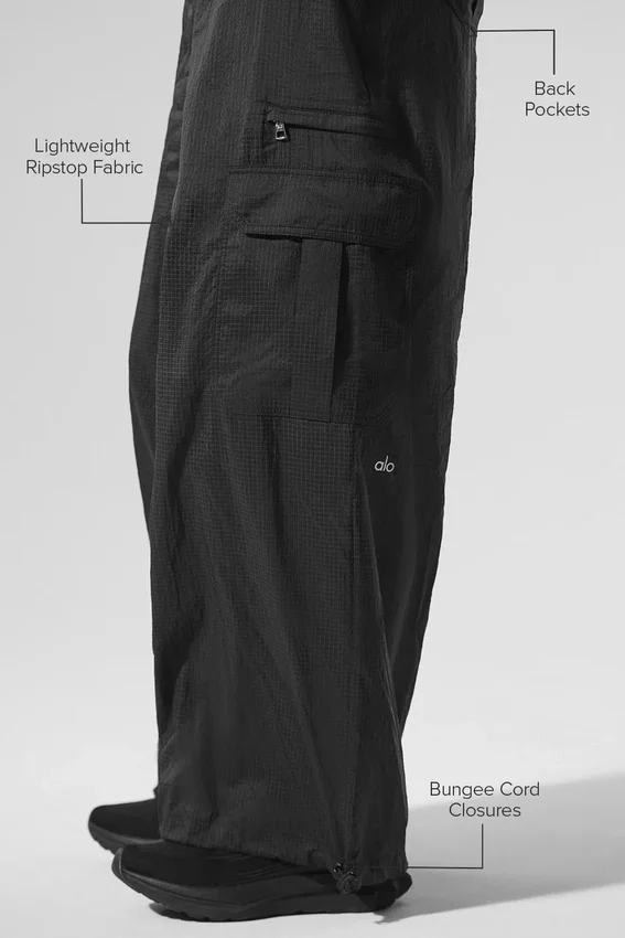 Leggings a gamba larga Sheer Game Time - Nero