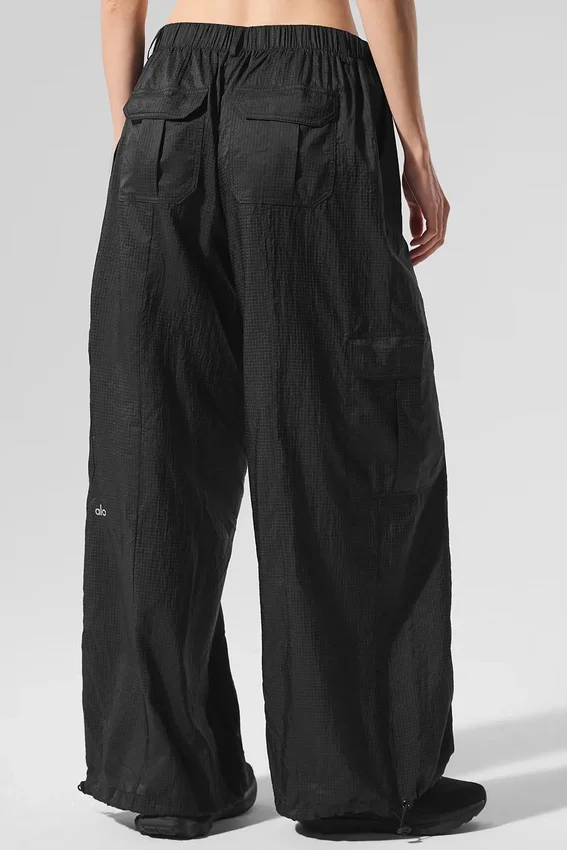 Leggings a gamba larga Sheer Game Time - Nero