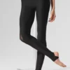 Leggings a strappo “Darling” High-Waist in rete Airlift — Nero