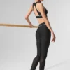 Leggings a strappo “Darling” High-Waist in rete Airlift — Nero