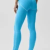 Leggings a vita alta con motivo a cuore in tessuto Airbrush — Blu azzurro/Bianco