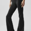 Leggings Airbrush a vita bassa e gamba svasata - Nero