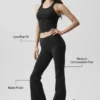 Leggings Airbrush a vita bassa e gamba svasata - Nero