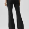 Leggings Airbrush a vita bassa e gamba svasata - Nero