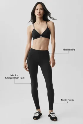 Leggings Airbrush a vita media e lunghezza 7/8 – Nero