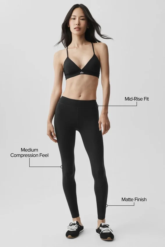 Leggings Airbrush a vita media e lunghezza 7/8 - Nero