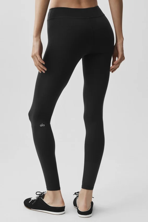 Leggings Airbrush a vita media e lunghezza 7/8 - Nero