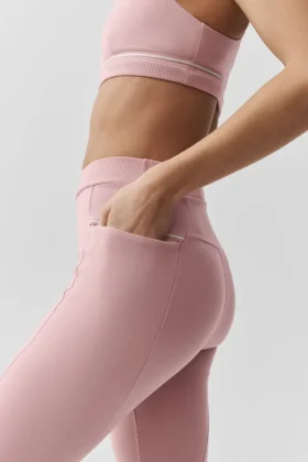 Leggings Airbrush Fast Track High-Waist – Rosa vintage/Bianco