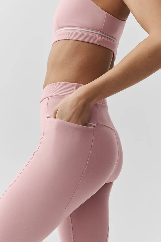 Leggings Airbrush Fast Track High-Waist - Rosa vintage/Bianco