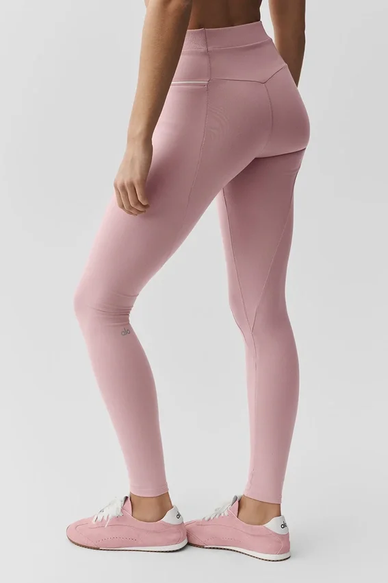 Leggings Airbrush Fast Track High-Waist - Rosa vintage/Bianco