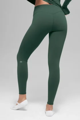 Leggings Airbrush Winter Warm High-Waist modello Nocturne – Clover Green