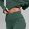 Leggings Airbrush Winter Warm High-Waist modello Nocturne - Clover Green
