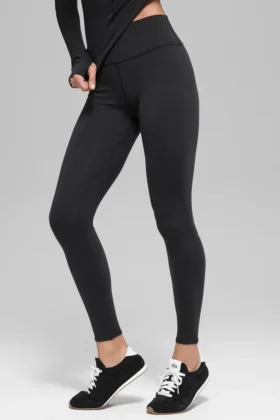 Leggings Airbrush Winter Warm High-Waist modello Nocturne - Nero