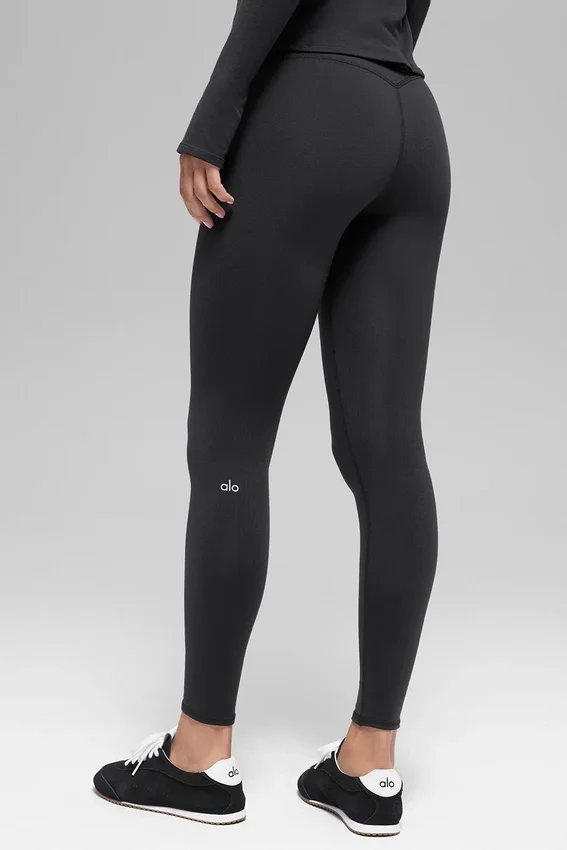 Leggings Airbrush Winter Warm High-Waist modello Nocturne - Nero