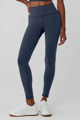 Leggings Airbrush Winter Warm High-Waist Nocturne - Blu navy