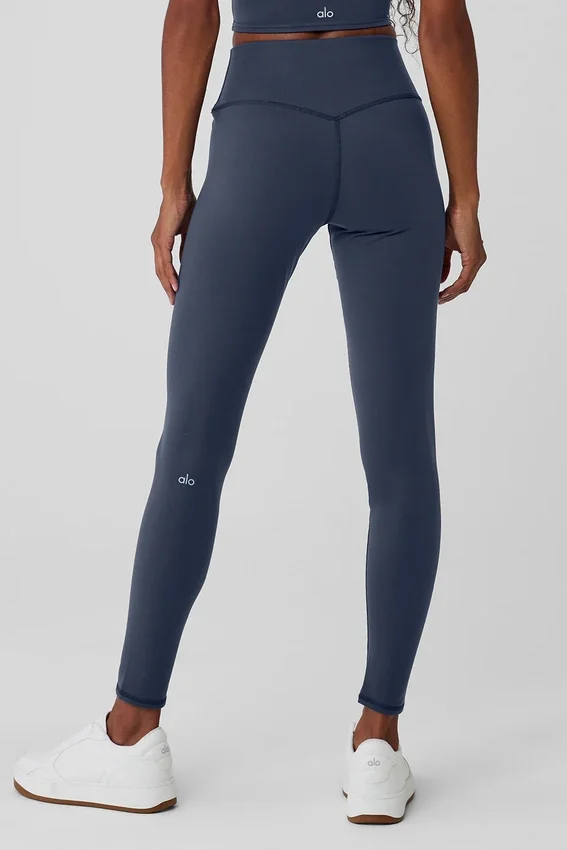 Leggings Airbrush Winter Warm High-Waist Nocturne - Blu navy