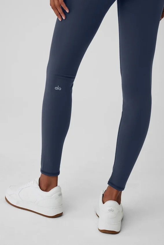 Leggings Airbrush Winter Warm High-Waist Nocturne - Blu navy