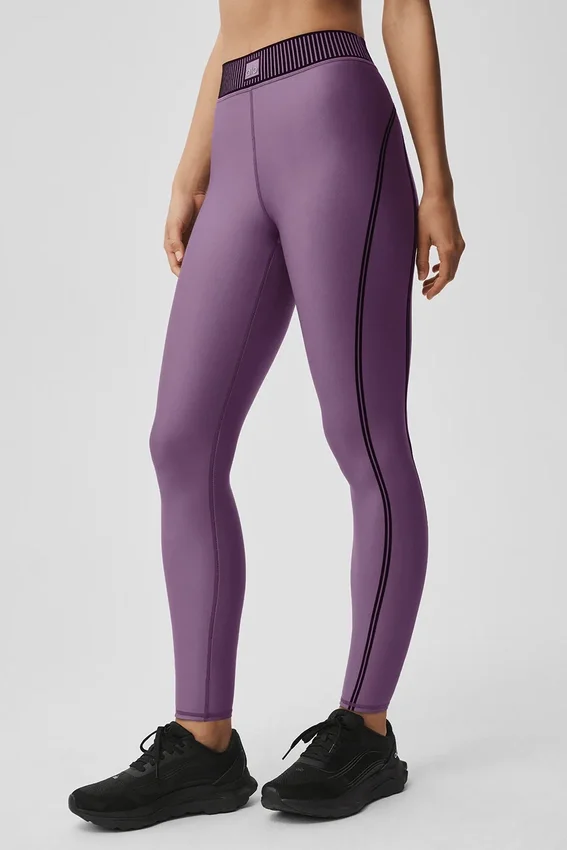 Leggings Airlift High-Waist 7/8 della linea Line Up - Plum Kiss