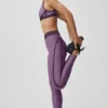 Leggings Airlift High-Waist 7/8 della linea Line Up - Plum Kiss